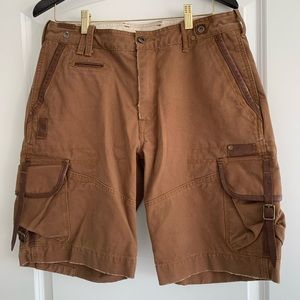 Polo Ralph Lauren Safari Cargo Shorts with Leather Accents - 33W